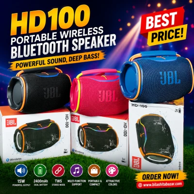 HD100 15W Bluetooth Speaker with Double Diaphragm & Heavy Bass